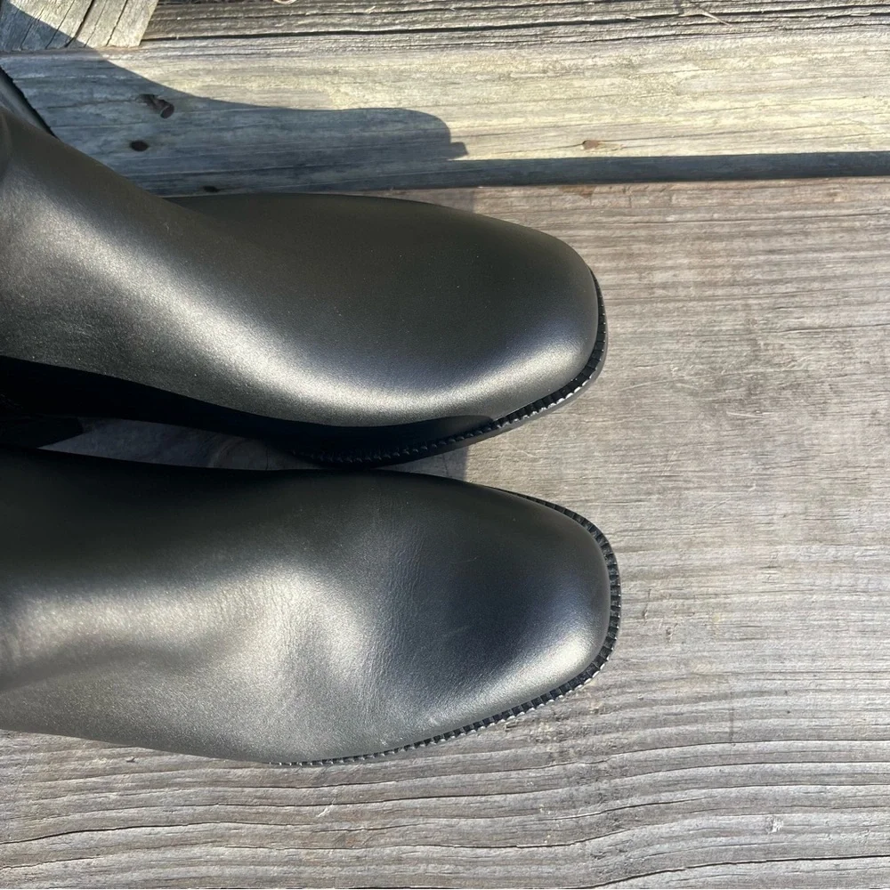 New La Canadienne Serena Boots- Black Leather Knee High Riding Boots Size 5.5